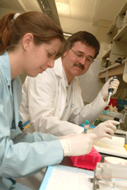 Jim Koropatnick in the lab