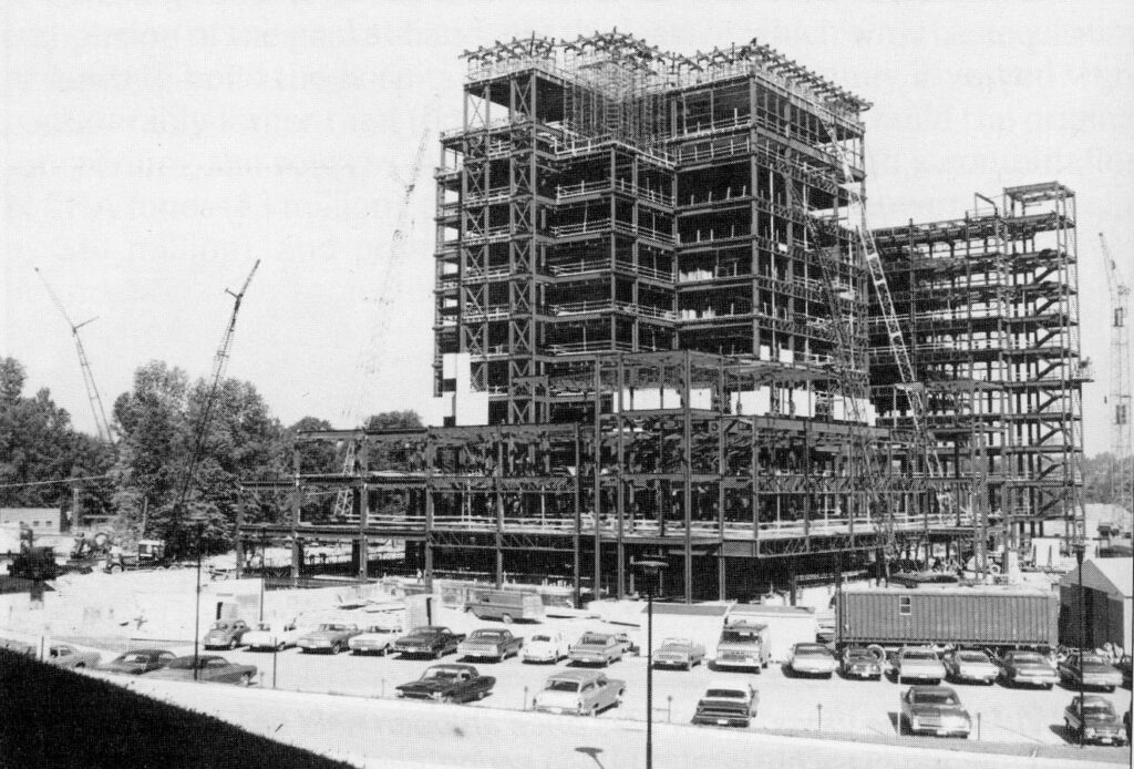 University Hospital during the construction process. 