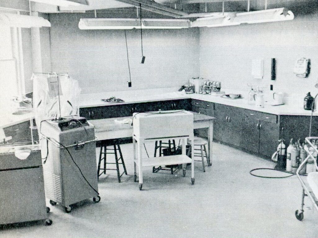 A corner of the equipment room in the Central Supply Room (CSR) from Vic Life magazine in Summer 1960
