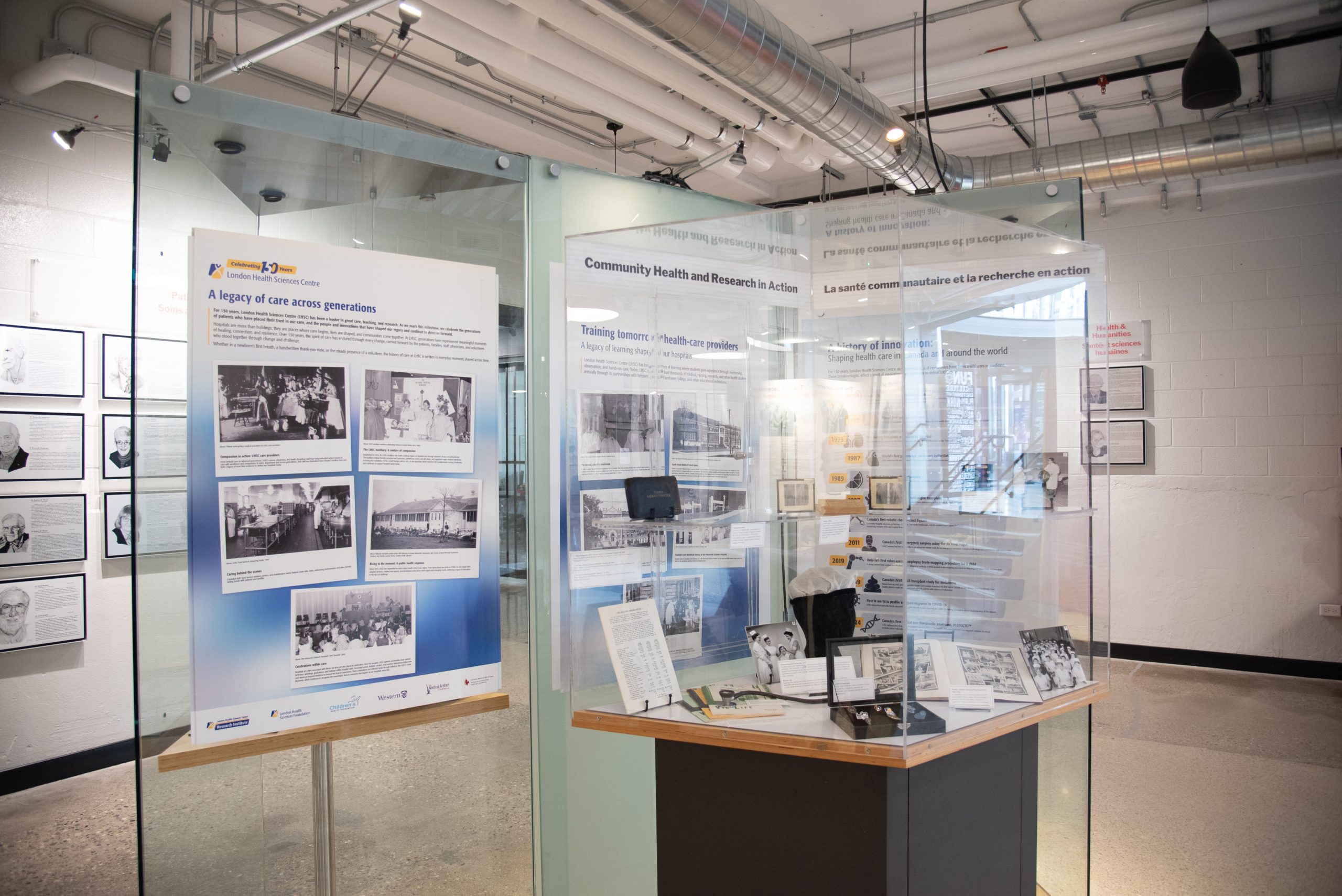 LHSC's 150th anniversary exhibit at the Canadian Medical Hall of Fame at 100 Kellogg Lane.