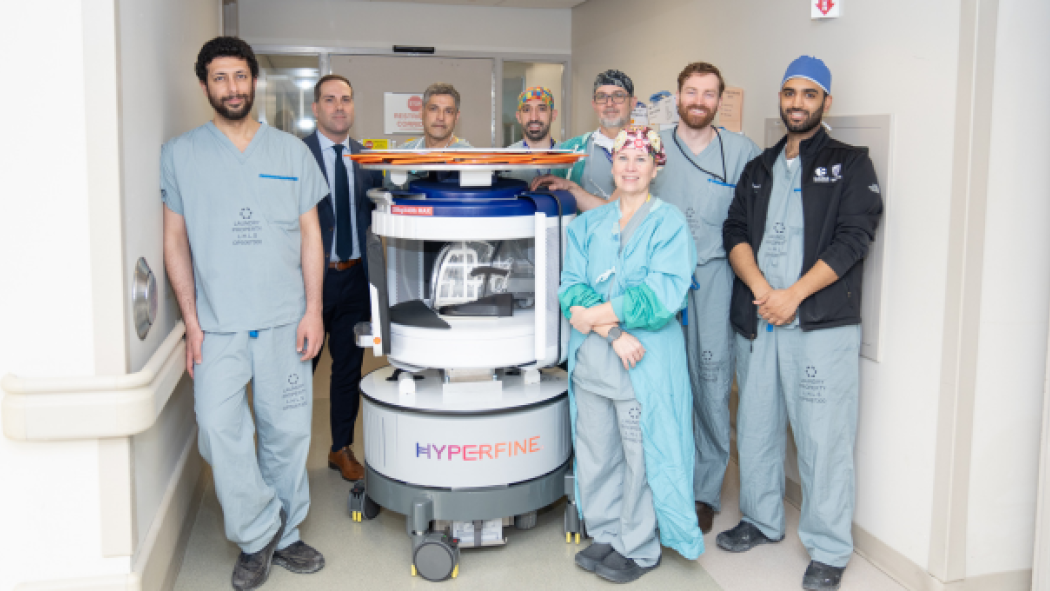 Neurosurgery team with portable MRI