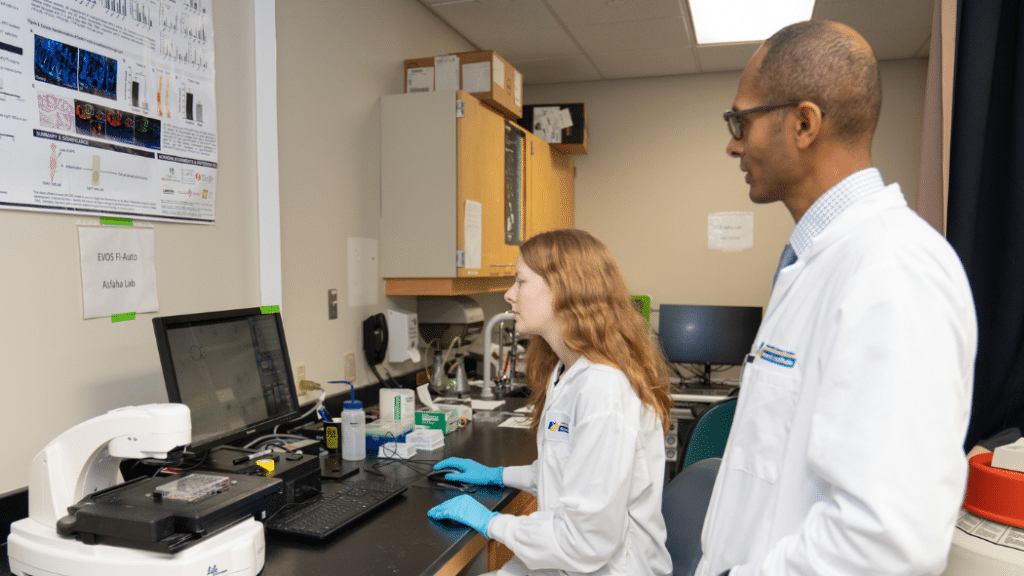 Dr. Asfaha in the laboratory