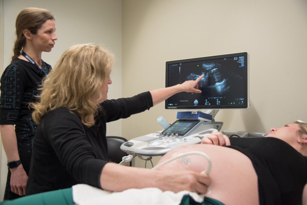 Dr. de Vrijer conducting fetal ultrasound