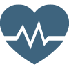 Heart with heartbeat icon.