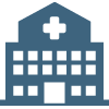 Hospital building icon.