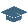 Graduation cap icon.