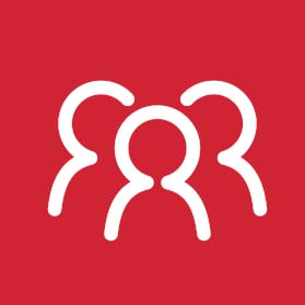 Icon with a silhouette of three people.
