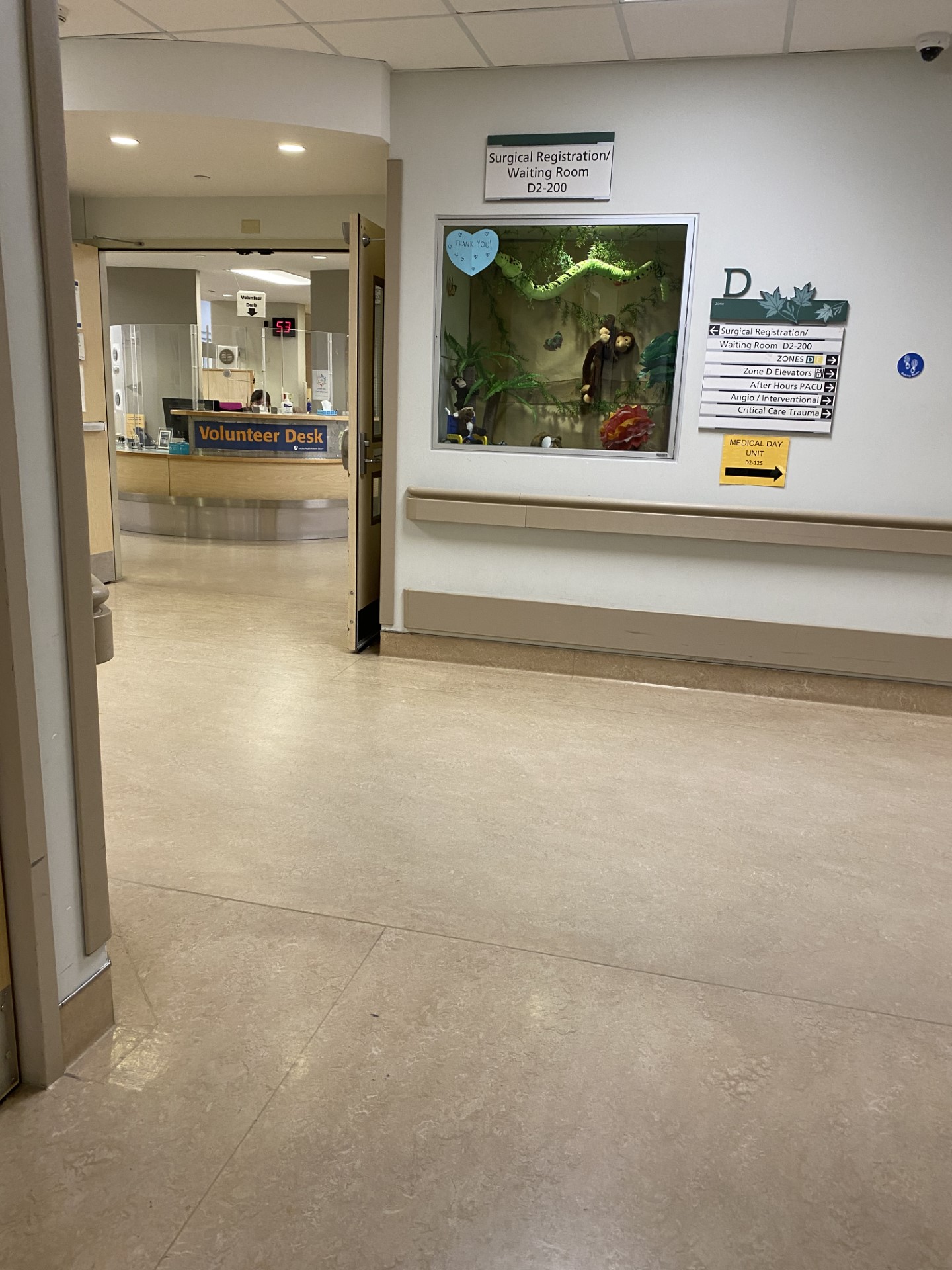 Outside the Surgical Registration area