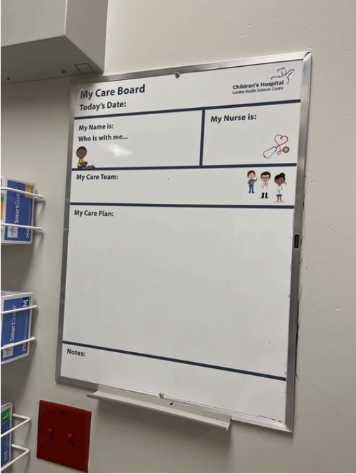 Care board in patient room