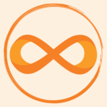 Graphic of orange horizontal infinity symbol representing the Métis.