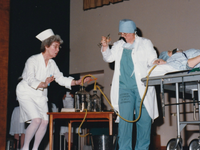 Joyce and Cheryl during grand rounds