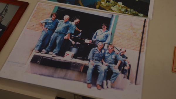 On the left is Walter with some of the first team he worked with.