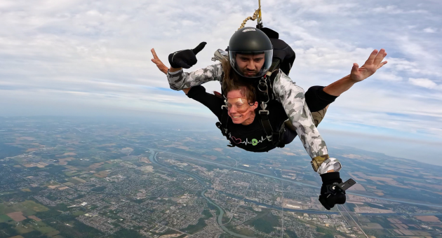 Kathleen tandem skydiving