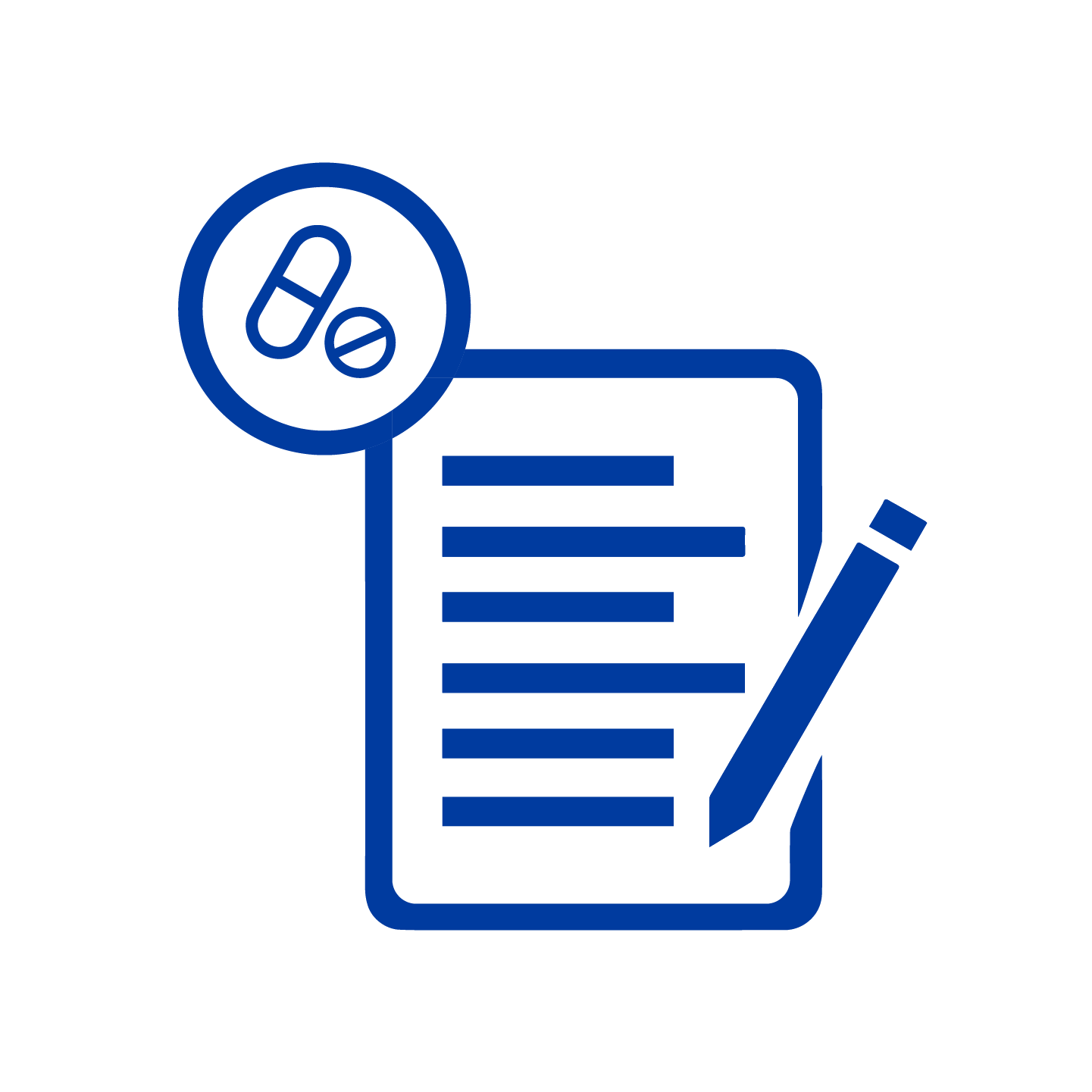 Icon of a medical chart and medication