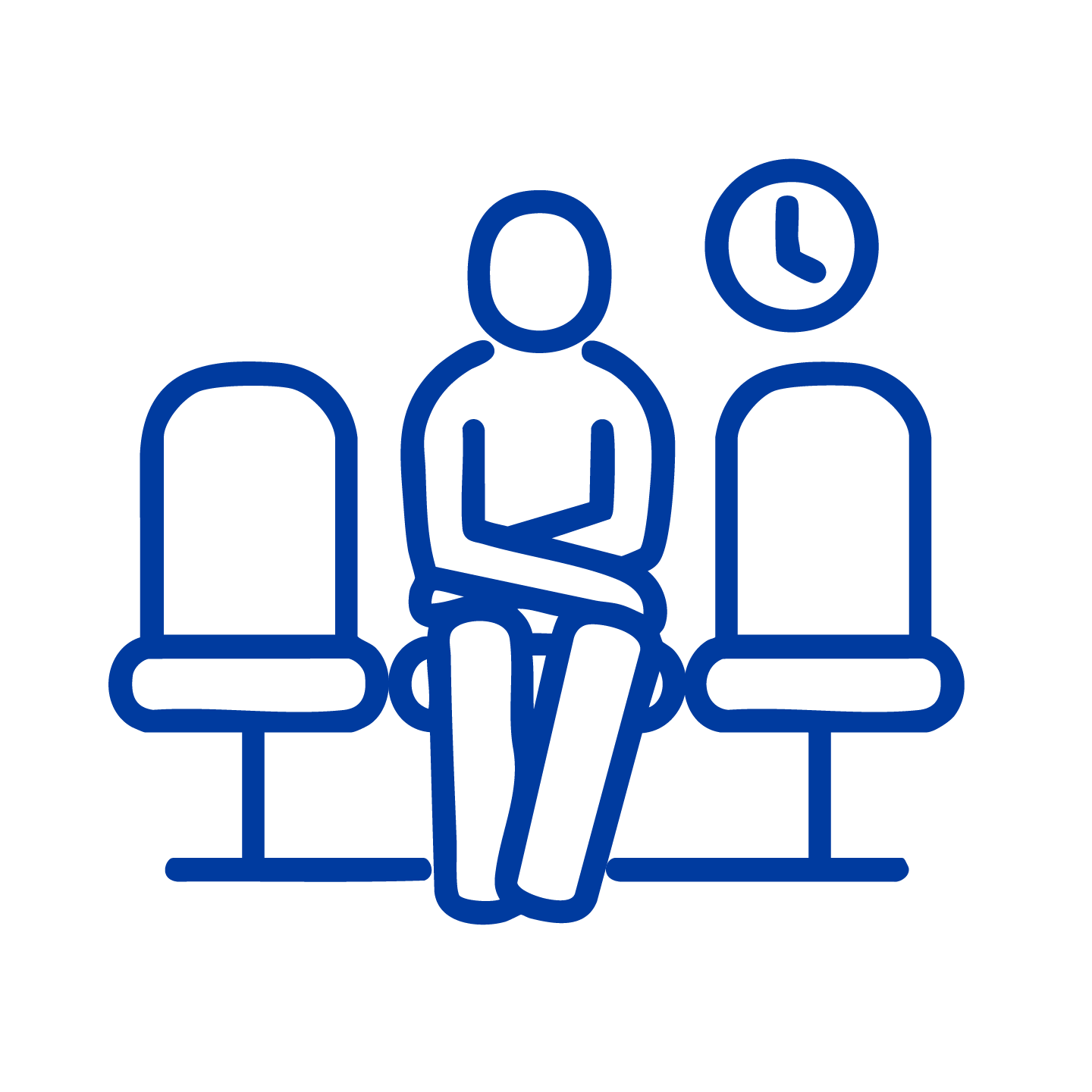 Icon depicting person waiting in waiting room