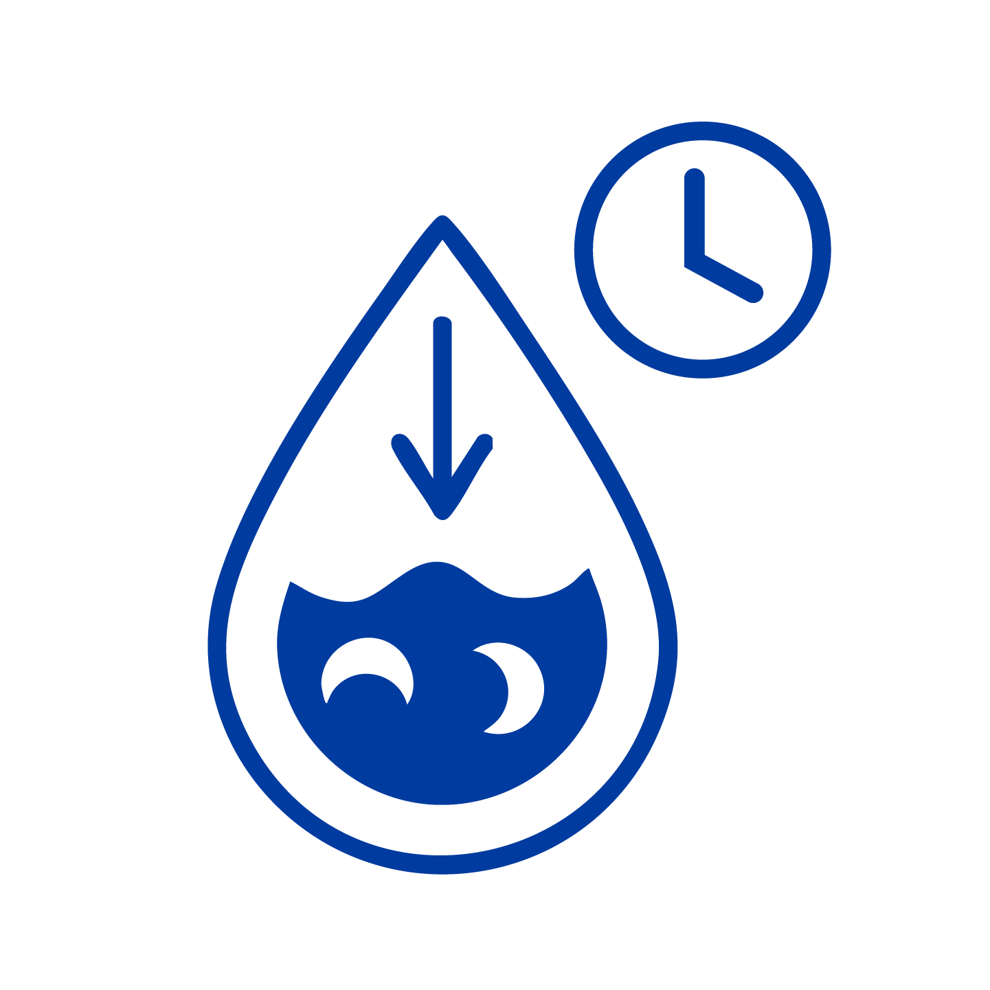 Icon of a clock and a droplet that represents Sickle Cell Disease