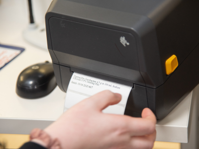 image of a label being printed
