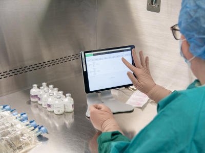 technician using iPad