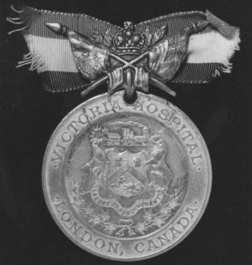 Medal featuring Victoria Hospital London Ontario written on it