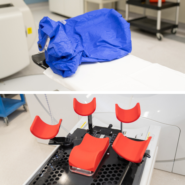 Two types of customized pillows used in radiation therapy.
