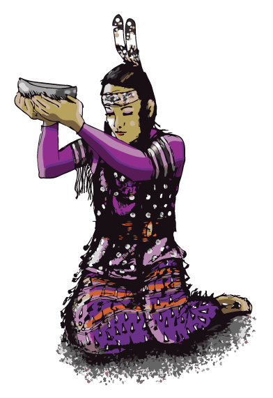 Graphic of a Jingle Dress Dancer.