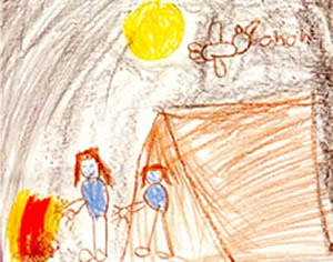 Child's drawing depicting life after transplant.