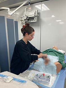 A BETTY team member demonstrates Urinary Catheterization