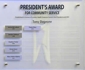 The Community Service perpetual plaque