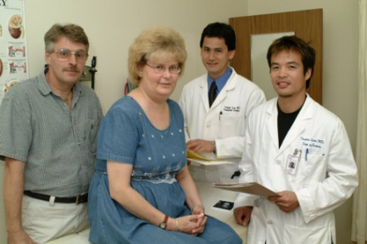 Transplant patients Dan and Barb Smith, Dr. Patrick Luke, LHSC Urologist, Dr. Douglas Quan, LHSC Surgeon. 