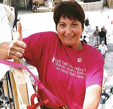 Heather Fisher on climbing wall