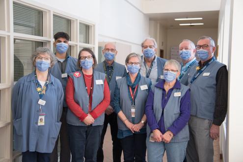 Group picture of volunteers wearing masks at London Health Sciences Centre
