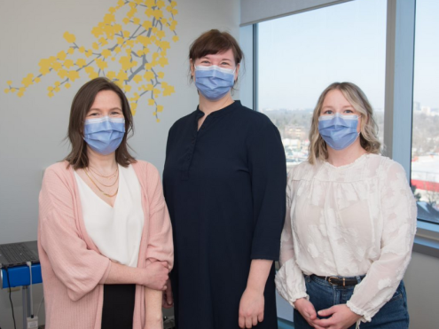 (From Left to Right: Lauren Columbus, Erika Maaskant, and Annie Latham. Registered Midwives) 