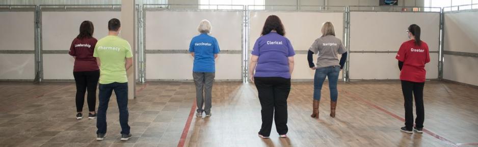 The vaccine centre staff and volunteers