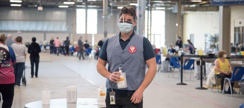 entering the vaccination area