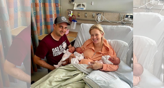 Triplets Ruby, Summer and Avah, born to parents Stephanie and Marc and big sister Scarlett on June 15.