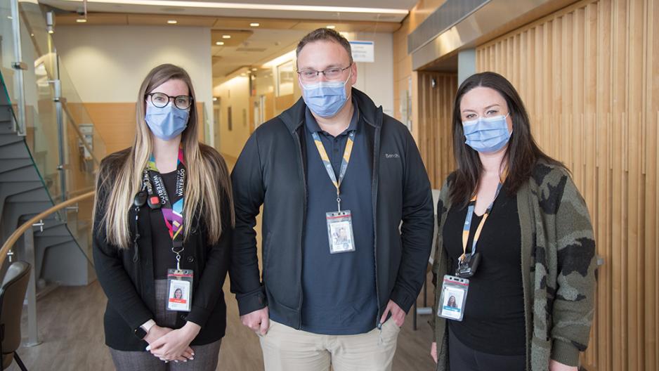 From left to right, Megan Wood (Student, Social Work), Bill Dixon (Professional Practice Consultant, Social Work), and Aimee Howlett, Social Worker