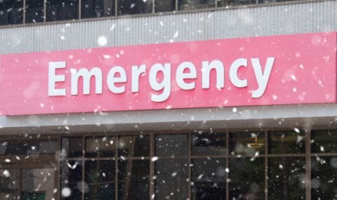 An Emergency Department sign on the hospital building is picturedured