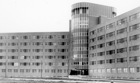 Entrance to Westminster Hospital, now known as the E zone of Victoria Hospital