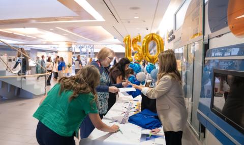 Volunteers welcoming guests as they arrived at Victoria Hospital and Children’s Hospital for LHSC’s 150th Anniversary Celebration