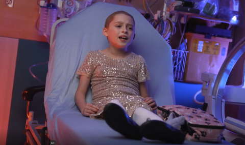 A patient ambassador sings as part of the lip sync challenge