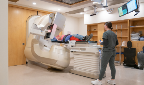 George Westerik, a patient at the Verspeeten Family Cancer Centre at London Health Sciences Centre (LHSC), receives radiation for his heart condition.