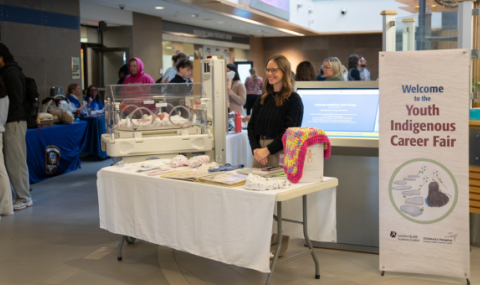 Welcome booths at the Youth Indigenous Career Fair.