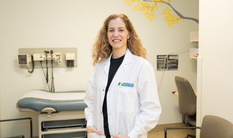 Dr. Tugce Balci in a clinical room at LHSC’s Children’s Hospital where she sees children with rare diseases. 