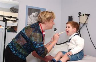 Child receiving patient care