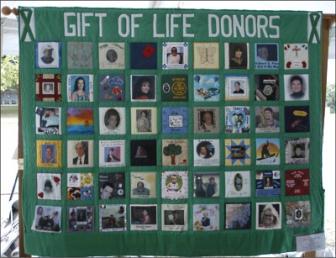 Donor Quilt on display