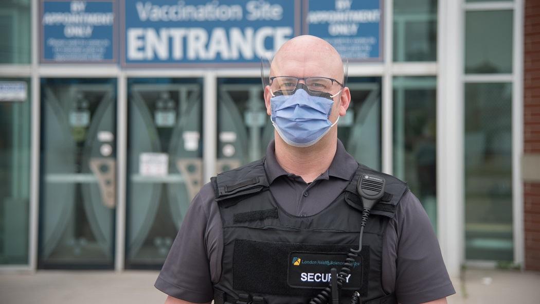  Rob Kneeshaw has been providing security to the Agriplex Vaccination Centre since it opened in December 2020.