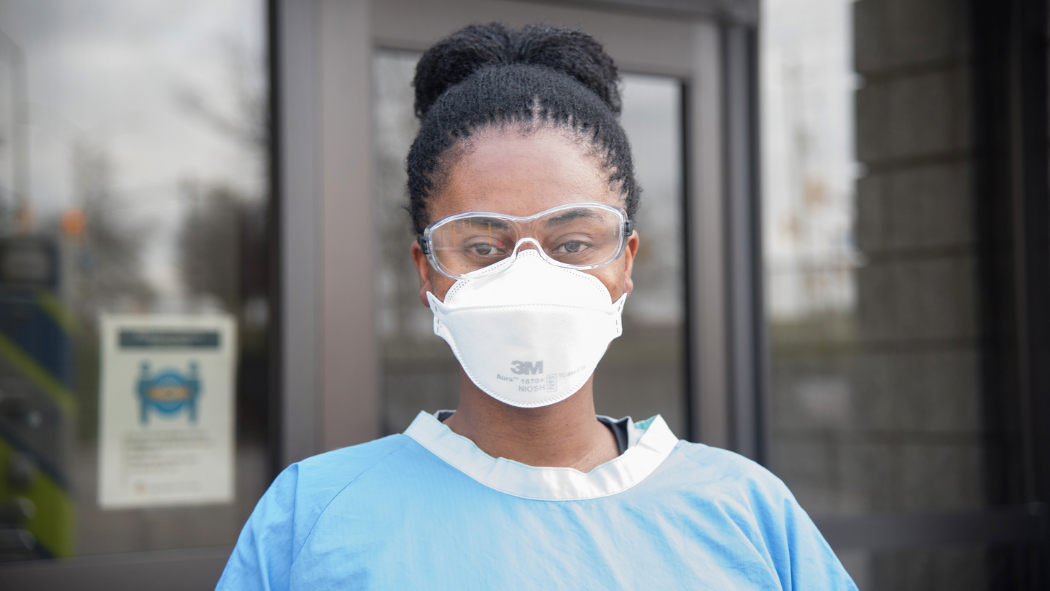 Image of health care worker wearing a mask