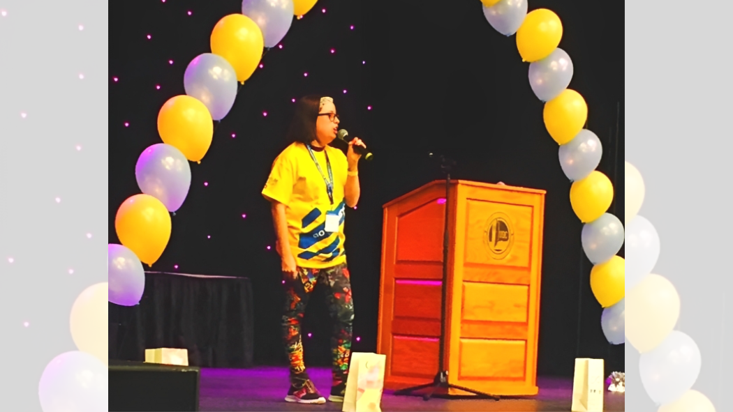 Image: Deana Ruston, speaking at Western University’s Relay for Life event.