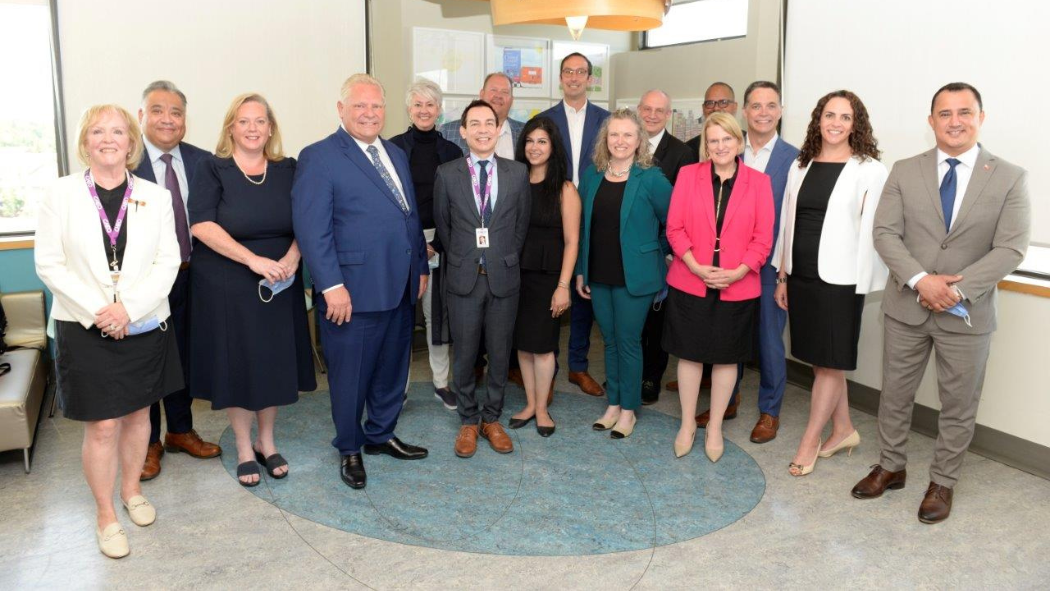 The Children’s Health Coalition CEOs stand alongside Premier Doug Ford, Minister Sylvia Jones, Minister Michael Parsa and other government officials in Ottawa.