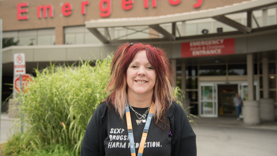 Sue Macintosh, Harm Reduction Specialist from Regional HIV/AIDS Connection working at LHSC